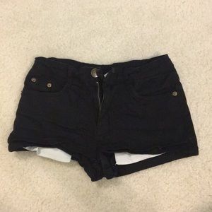 Black jean shorts